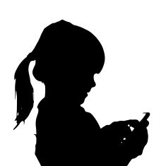 Vector silhouette of a girl N58