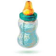 Baby bottle sketch vector illustration