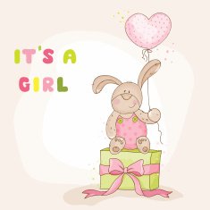 Baby Shower or Arrival Card - with Bunny N8