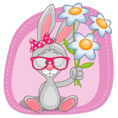 Bunny with flowers N4