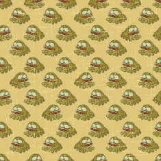 Vintage vector seamless pattern with cartoon frogs