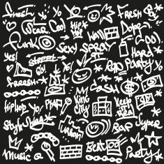 rap hip hop graffiti - doodles set