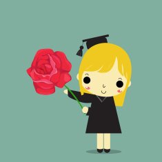 graduate with flower