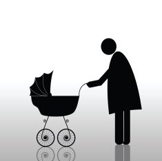 mom with baby color vector