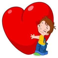 Kid hug heart