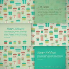 Set of banners with gift boxes Vector illustration N2