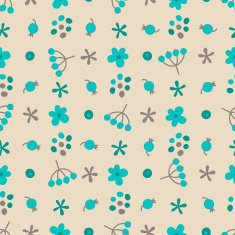 Seamless pattern with small flowers and berries N7