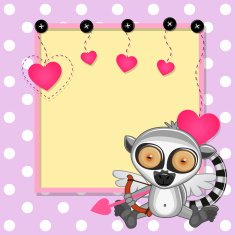 Cupid Lemur with frame