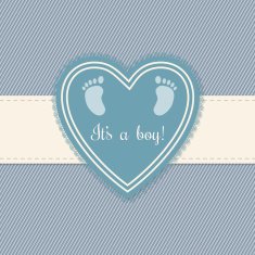 Baby shower greeting card for boys