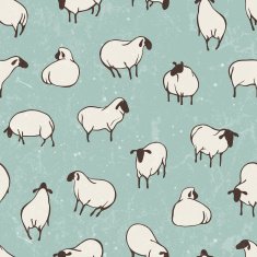 Herd of sheep Seamless vector pattern