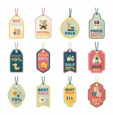 Toy tag flat banner background set eps10 N96