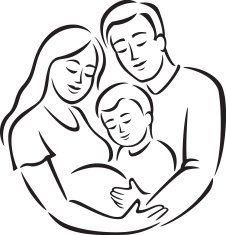 Family with Boy (Line Art)
