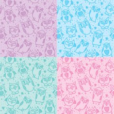 owl seamless patterns