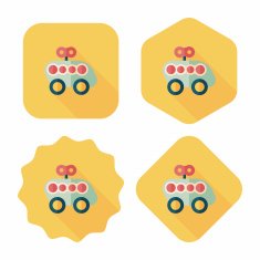 toy car flat icon with long shadow N93