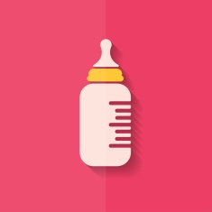 Baby pacifier bottle icon Flat design