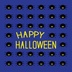 Black spiders Happy Halloween card