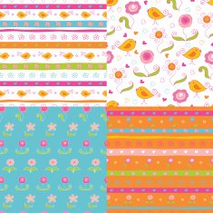 Set of fairy doodle patterns
