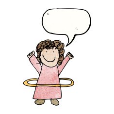 child's drawing of a girl with hula hoop N3