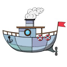 Cartoon ship Vector illustration