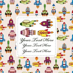 cartoon spaceship card N37