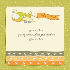 new baby announcement card with airplane