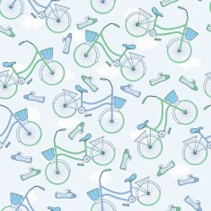 Seamless pattern with bicycles