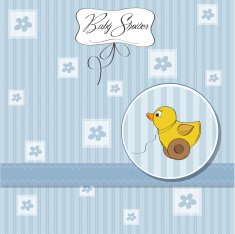 welcome card with duck toy N16