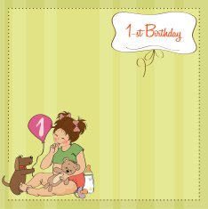little girl with at her first birthday N10