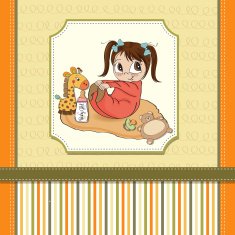 little baby girl play with her toys N17