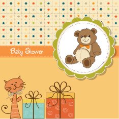 funny cartoon baby shower card N12