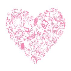Heart Owls pattern