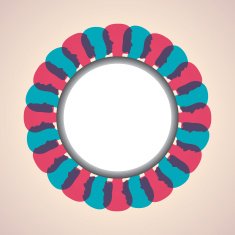 Male and female face around a circle