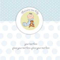 new baby boy shower card N4