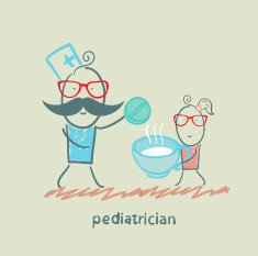 pediatrician gives the tablet in a cup