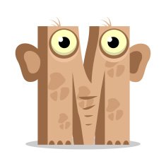 Letter M monster Vector illustration