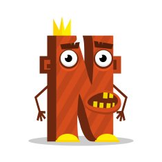 Letter N monster Vector illustration