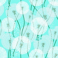 Seamless pattern of dandelions