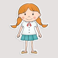Hand-drawn cartoon girl