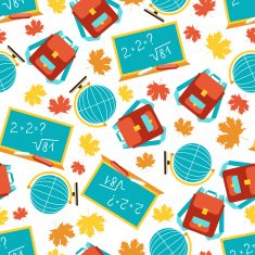 Seamless pattern with school icons N2