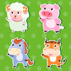 Cute animal stickers N6