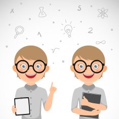 Cute nerdy boy