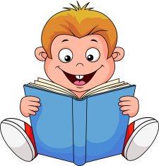 Cartoon Boy Reading Book N4