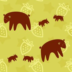 brown Bear family seamless pattern