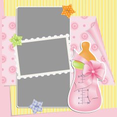 Cute template for baby's card N10
