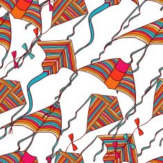 Vector kites for your design Seamless pattern