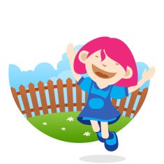 Young girl Jumping with smile