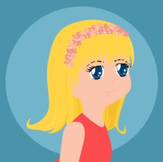 Cute Cartoon Girl (vector) N3