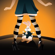 Alice encounters the rabbit