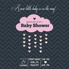 Baby girl invitation for baby shower N5