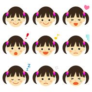 Facial expressions of girl N5